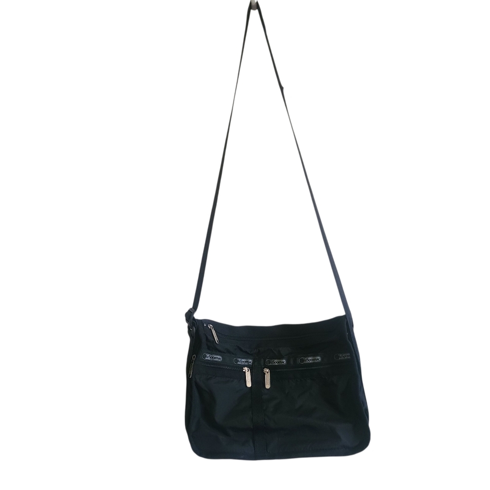 vintage 1980s lesportsac every day crossbody bag black made in USA - Picture 4 of 7